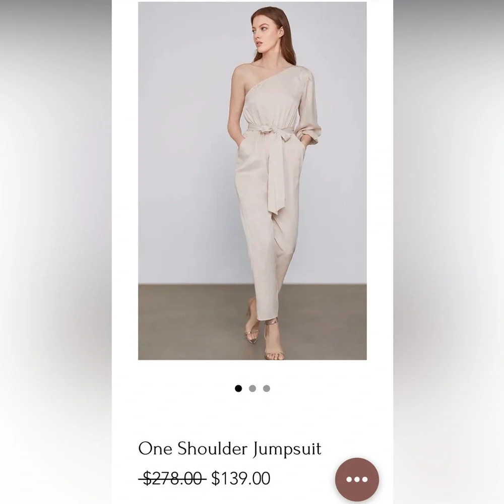 BCBMAXAZRIA Metallic One Shoulder
Jumpsuit - Picture 8 of 16